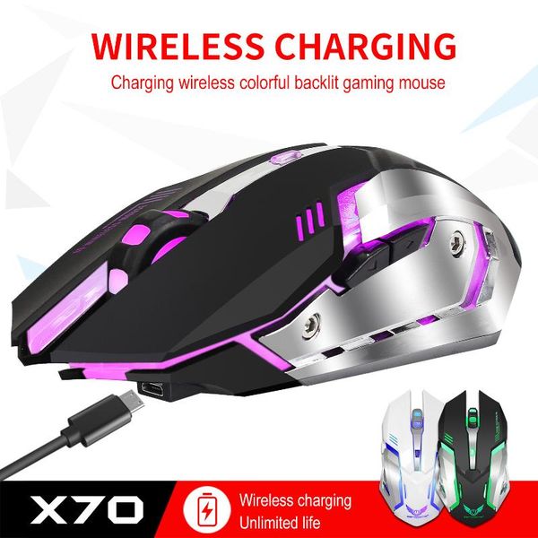 

colorful luminous game mouse 2.4g rechargeable wireless with ma mice