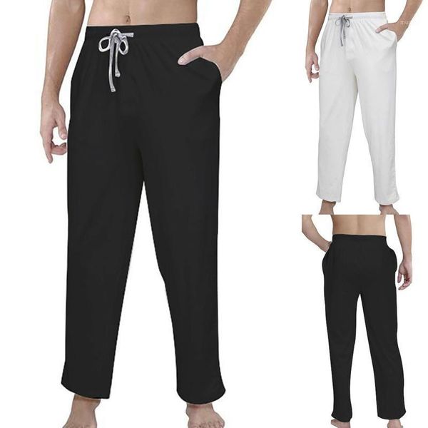 

yoga outfit fashion men's casual solid loose sweatpants trousers jogger dancing pants exercise fitness leggings activewear