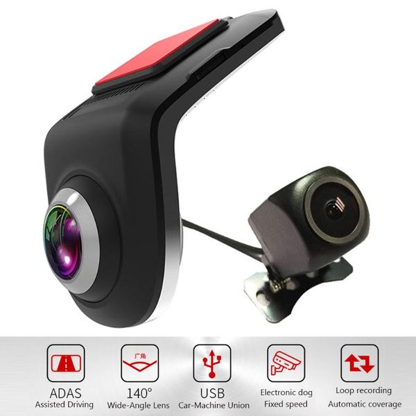 

dash cam for android head unit usb car dvr adas dashboard camera with rear view dvrs