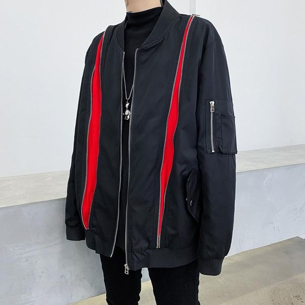 

men's jackets 2021 autumn men jacket coats casual patchwork stand collar business clothing male outwear, Black;brown