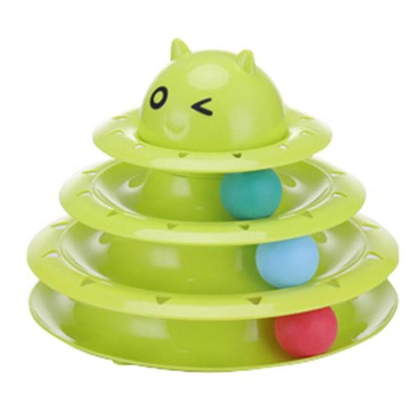 

cat toys arrival three levels tower tracks disc toy amusement shelf play station pet cats triple ball