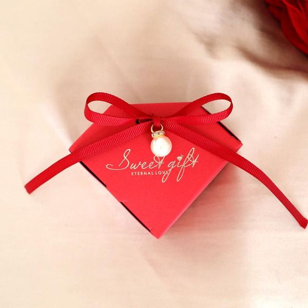

20pcs creative european candy gift box knot wedding engagement magpie red personality baby shower lipgloss packaging wrap