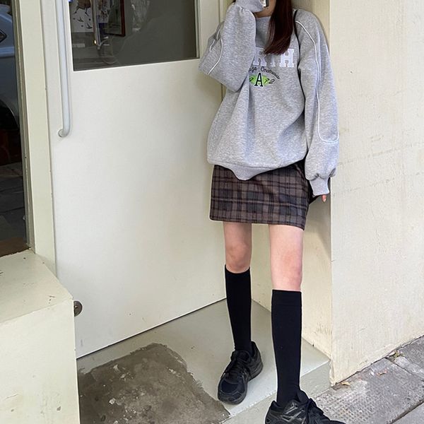 

autumn winter korean style women sweatshirts letter loose thick warm sweatshirt womens pullovers female ( f4192) 210423, Black