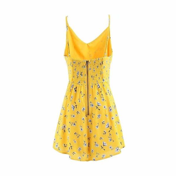

women's jumpsuits & rompers print v neck floral women summer strap hollow out female casual short boho beach hf309, Black;white