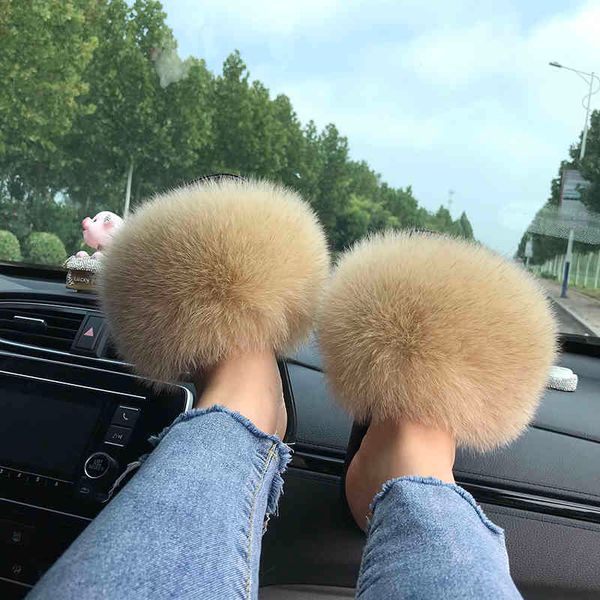 

customized brand slipper fur sandal outdoor fluffy slippers for women, Black