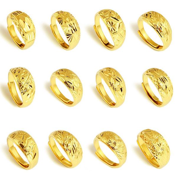 

wedding rings ring fashion jewelry brass sand gold classic gypsophila does not fade for a long time opening adjustable, Slivery;golden