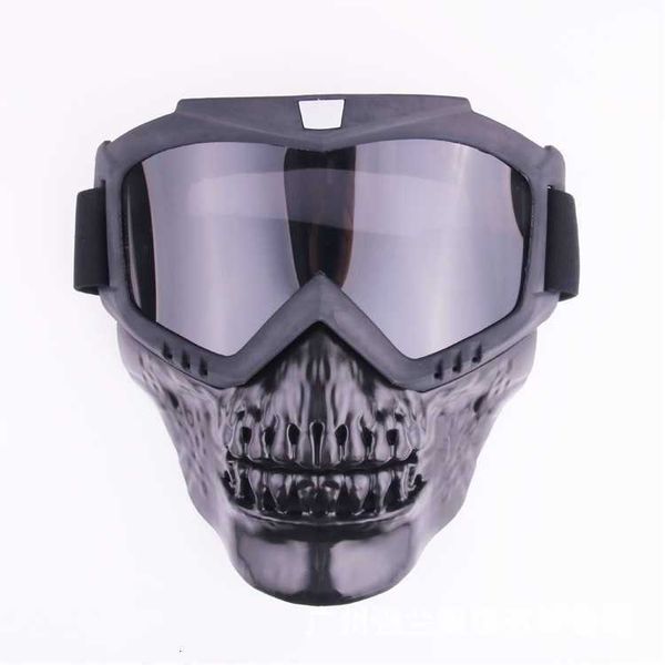 

skull head goggle mask motorcycle off-road goggl tactical glass, White;black