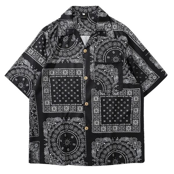 

men's casual shirts monerffi kimono style mens shirt 2021 janpanese print loose harajuku women men couple kimonos yukata summer, White;black