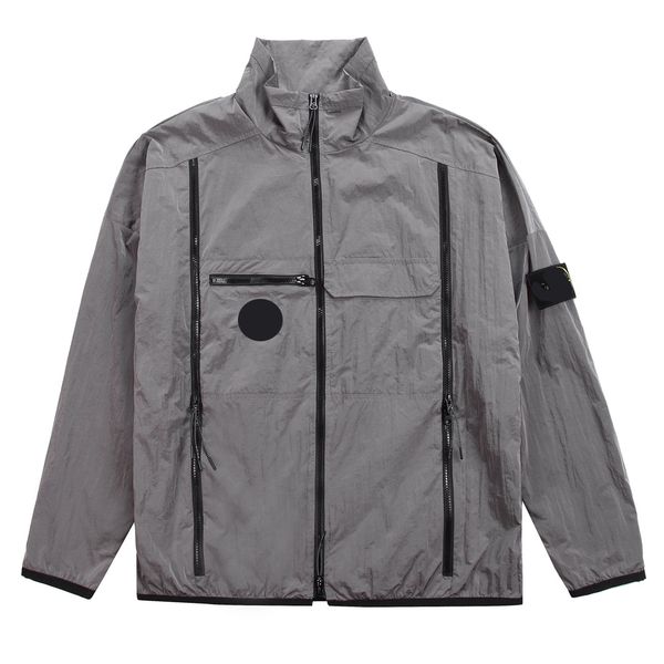 

luxury men's jacket designer brand stoney jackets zipper stand collar embroidered badges tech wear cptoney island, Black;brown