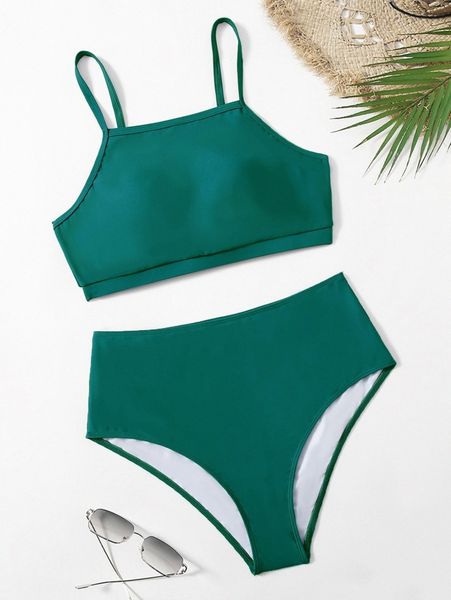 

plus high waisted bikini swimsuit o6tv#, Black