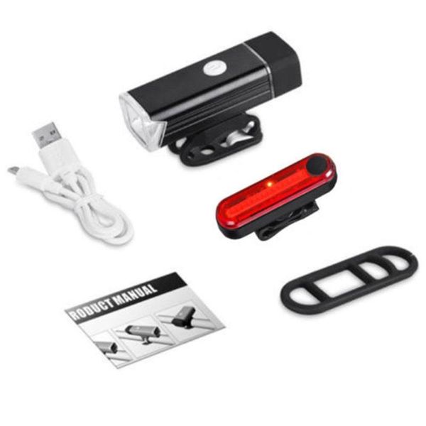 

mounchain bike bicycle lights set usb rechargeable mountain cycle front back headlight