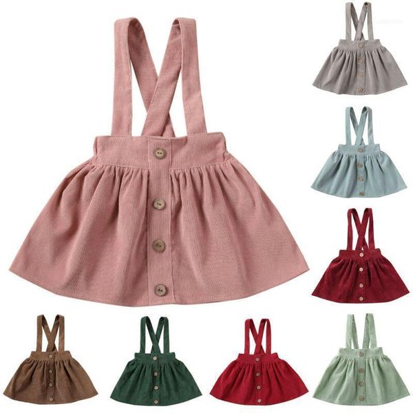 

skirts toddler kids baby girls strap suspender skirt outfit clothes mini summer button casual solid cute cotton beach holiday clothing1, Blue