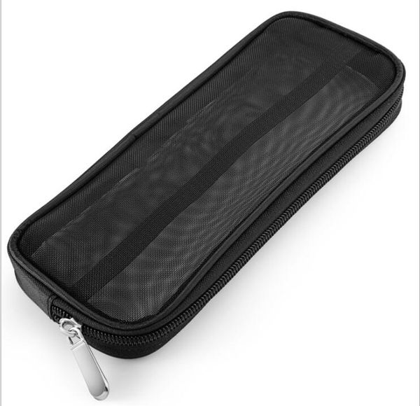 

2pcs cosmetic bags women nylon large capacity mesh black long storage bag