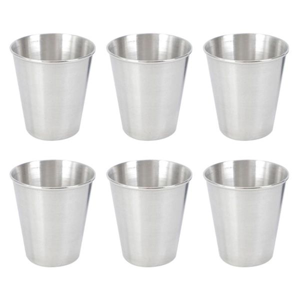 

6pcs stainless steel cups portable tumblers barware drinking vessels mugs