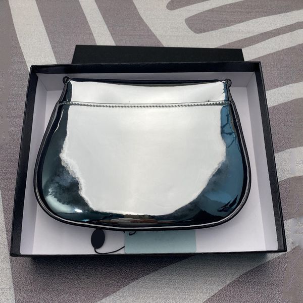 

design handbag luxury 2021 new silver luster leather women's shoulder bag delivery