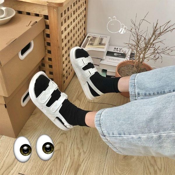 

sandals shoes women slippers red women's fashion 2021 flat sandales femmes, Black