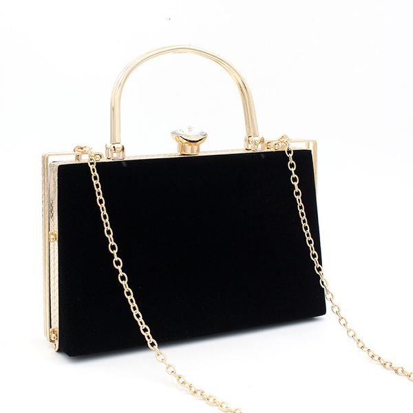 

evening bag simple hand velvet one shoulder slant chain party