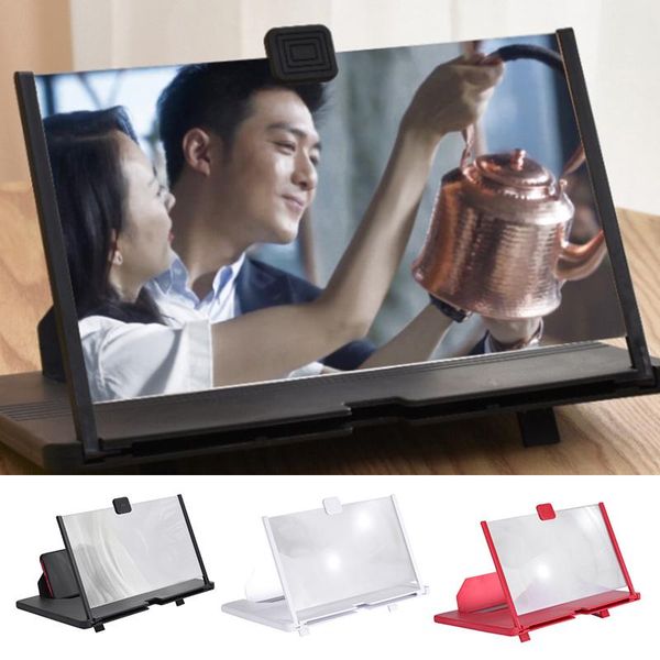 

12inch mobile phone screen amplifiers projector desk3d video movie magnifying holder stand cell mounts & holders
