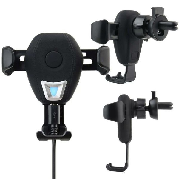 

cell phone mounts & holders universal car holder air vent mount clip qi wireless charging charger smarphone gravity