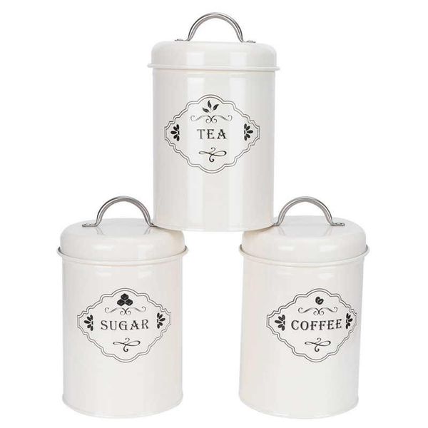 

storage bottles & jars 3pcs/set kitchen sugar/coffee/tea canisters sealed container tools accessories