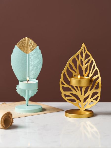 

imitation copper candle holders party wedding decorations candlestick metal round candelabra table centerpiece christmas gift
