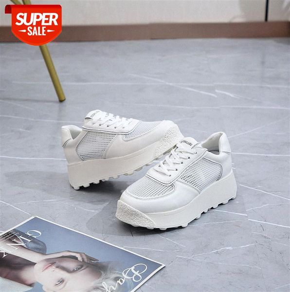

mesh small white shoes women's platform with thick-soled breathable casual #3115