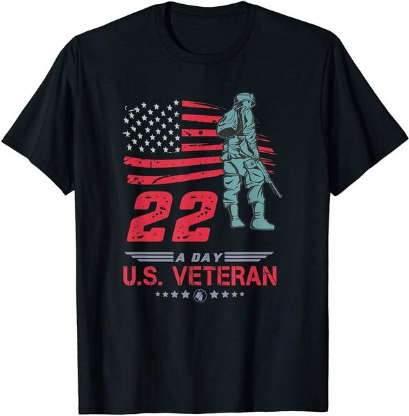 

veteran day 22 a day suicide awareness t-shirt size m-5xl, White;black