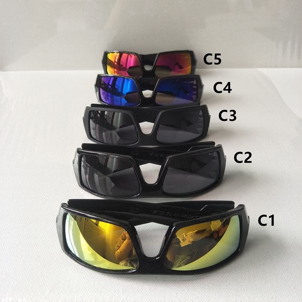 Óculos de sol de corrida clássicos para homens com armação preta, óculos de sol de marca, lente acrílica, bicicleta, ciclismo, óculos de cores deslumbrantes