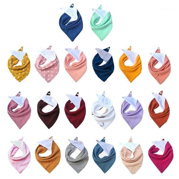 

hair accessories baby bibs cotton born snap button triangle saliva towel feeding drool g99c1, Slivery;white