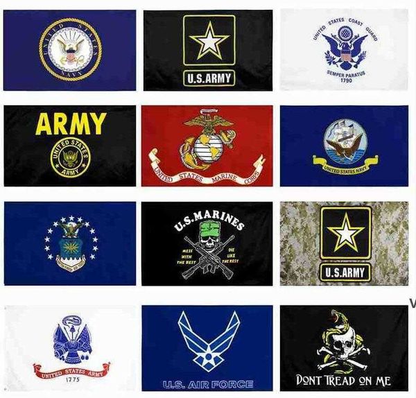 Bandiera dell'esercito americano USMC 13 stili Commercio all'ingrosso diretto della fabbrica 3x5Fts 90x150cm Air Force Skull Gadsden Camo Army Banner US Marines DAP09