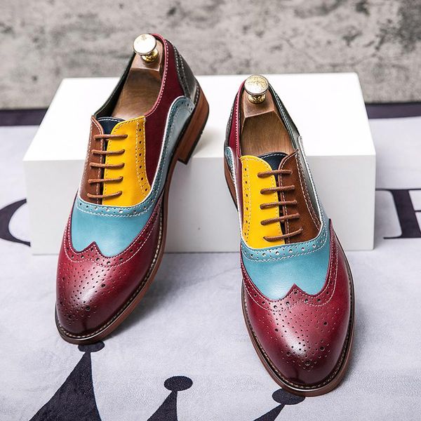 

dress shoes cimim brand mens leather multicolor formal italian design men casual luxury wedding business office shoe, Black