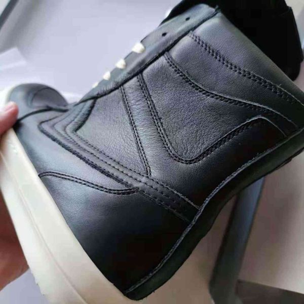 

dress shoes rick street rric owens men's sports shoes, casual zipper short boots, autumn and winter v22e, Black