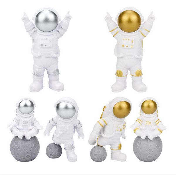 

party decoration cartoons 3pcs/set space astronaut cosmonaut boy birthday cake er decor decorations tools diy dessert baking