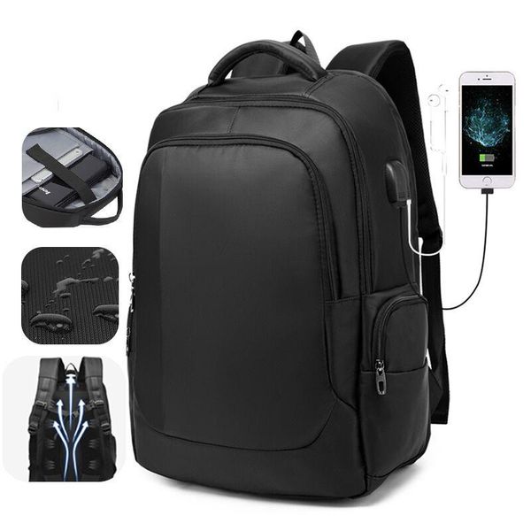 

backpack waterproof oxford backpacks usb charging large capacity school bag men fit 17 inch laptravel mochila male plecak