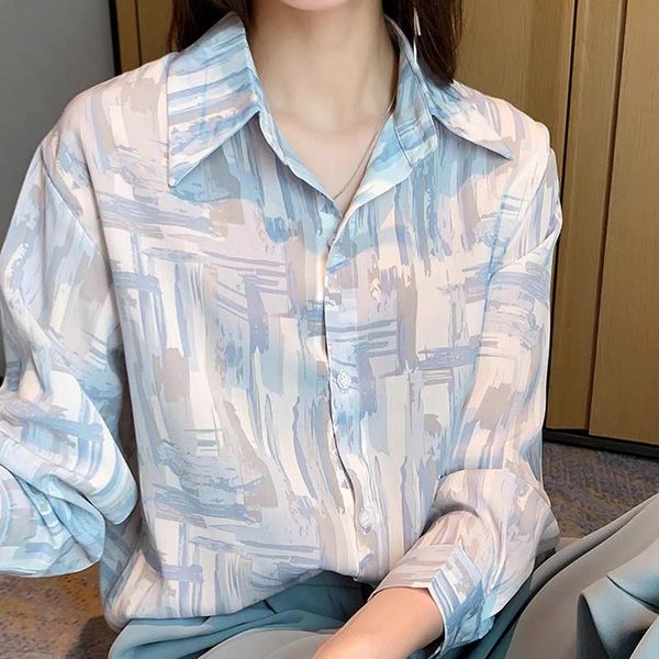 

women's blouses & shirts shirt french style 2021 all-match thin temperament long-sleeved blouse top, White
