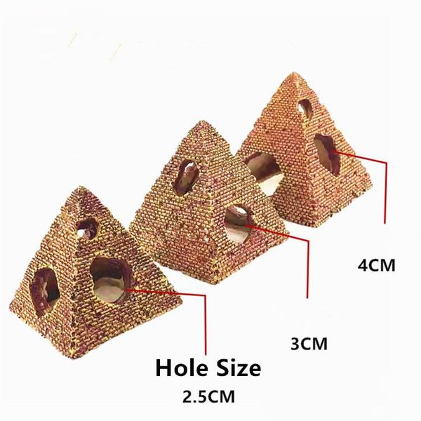 

aquarium decoration resin ornaments fish tank landscaping refuge house creative triangle shrimp hide hole decorations