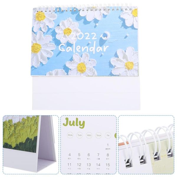 

party favor 1 pc exquisite deskcalendars oil painting style beautiful 2022