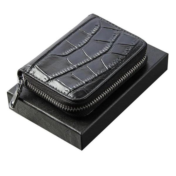 

card holders women wallets crocodile pattern carteira small fashion leather purse bag 2021 clutch money clip wallet, Brown;gray