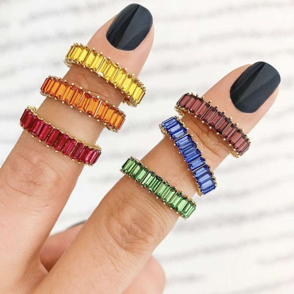 

005 jujia ring colorful women's copper inlaid zirconium banquet ring gift, Black
