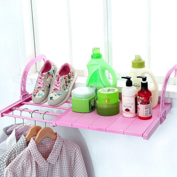 

laundry bags creative multi-functional hanging windowsill clothes-drying rack simple folding air-drying balcony retractable shoe-drying