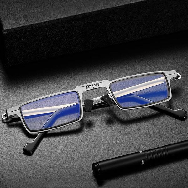 

fashion sunglasses frames ultra lightweight anti blue light foldable reading glasses men women elderly zpt5, Black