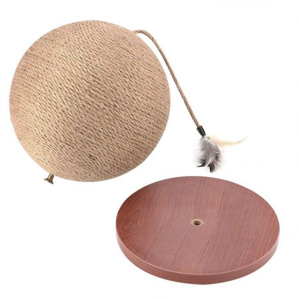 

cat toys sisal scratcher board catching ball pet kitten scratching mat post kitty furniture protector