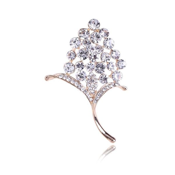 

pins, brooches korean fashion diamond brooch fine alloy inlaid pearl flower high grade clothing accessories, Gray