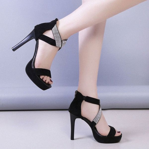 

shoes women 11cm high heels black gladiator sandals ankle wrap crystal high heel glitter party dress sandals pumps eu 34 40 shoes uk flat sa