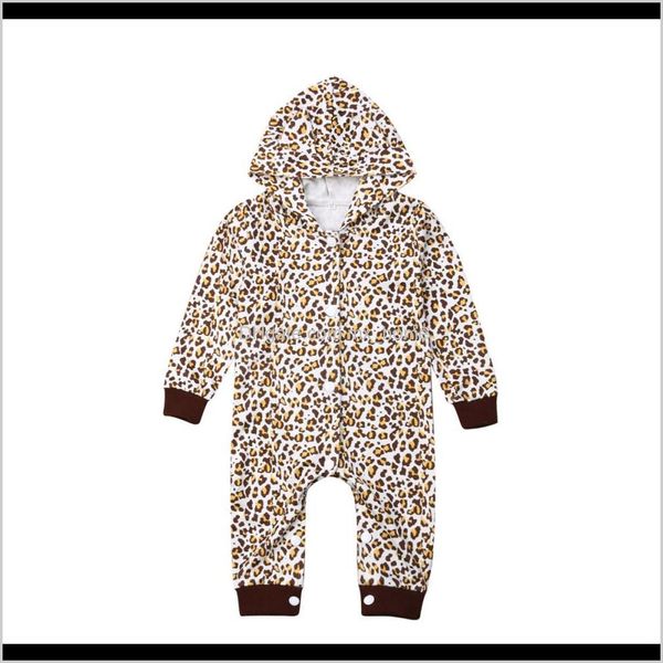 Strampler Jumpsuitsrompers Kleidung Baby Kinder Mutterschaft Drop Lieferung 2021 Born Baby Mädchen Jungen Langarm Leopard Strampler Overall Outfits Clo