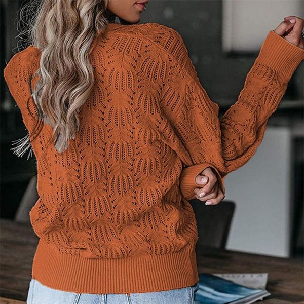 

women's sweaters women deep v neck wrap hollow sweater long sleeve crochet knit pullover knitted loose female ladie sweater1 jj0h, White;black