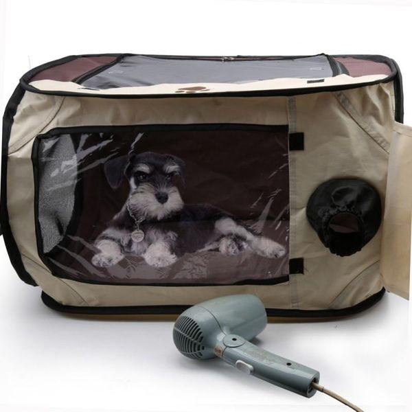 

dog houses & kennels accessories hw portable pet dogs kennel house travel cats hair dryer clean grooming bag hairdryer drying box 2021