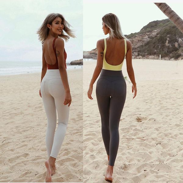 

ladies color matching one-piece suit yoga clothes female beauty back comprehensive professional aerial exercise fitness outfit