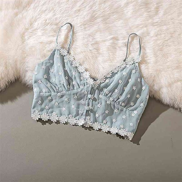 

cthink good quality summer new embroidery chiffon tank women fashion crop for woman stylish bodycon women 210401, White