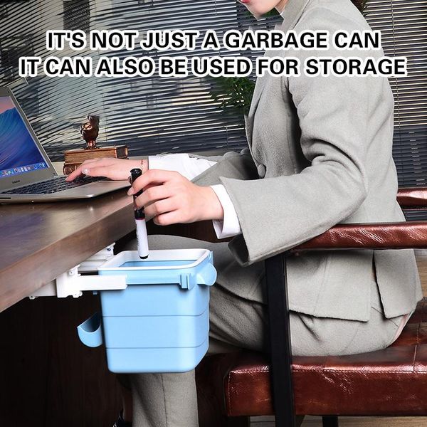 

waste bins pull retractable trash can office household table drawer under tables push-pull portable invisible dustbin